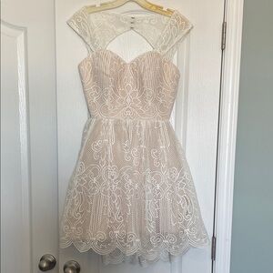 Ivory Lace Cutout Dress